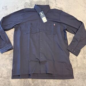 Tyndale Classic Flex Knit Button Down Shirt J190T Navy NWT FR Flame Resistant LG